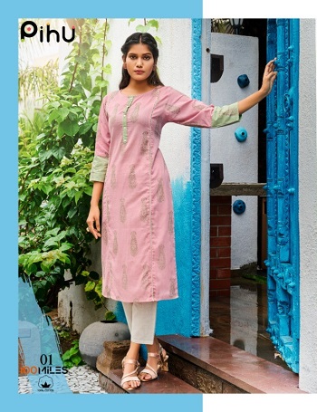 Pihu Cotton Kurtis Catalog in Wholesale by 100Miles, Purchase six Designs Cotton Kurti In Bulk Rate Pihu By Brand 100Miles, Aarvee Creation Wholesaler of Cotton Kurti Presents New Ladies Kurtis Catalog