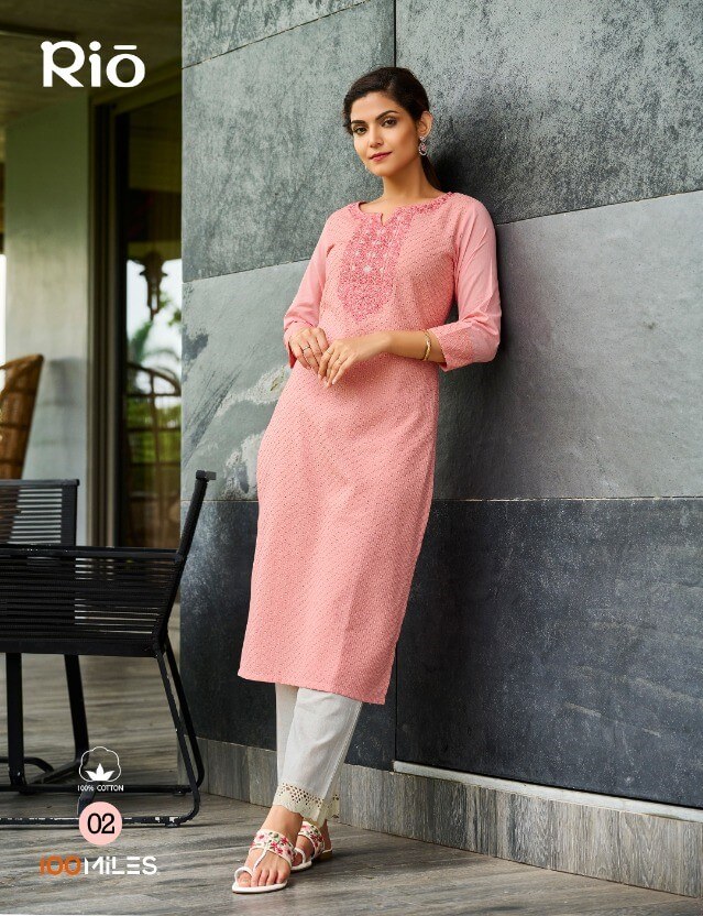 100Miles Rio Cotton Kurtis Wholesale Catalog, Buy 100Miles Cotton Kurtis Catalog Rio in Wholesale Price