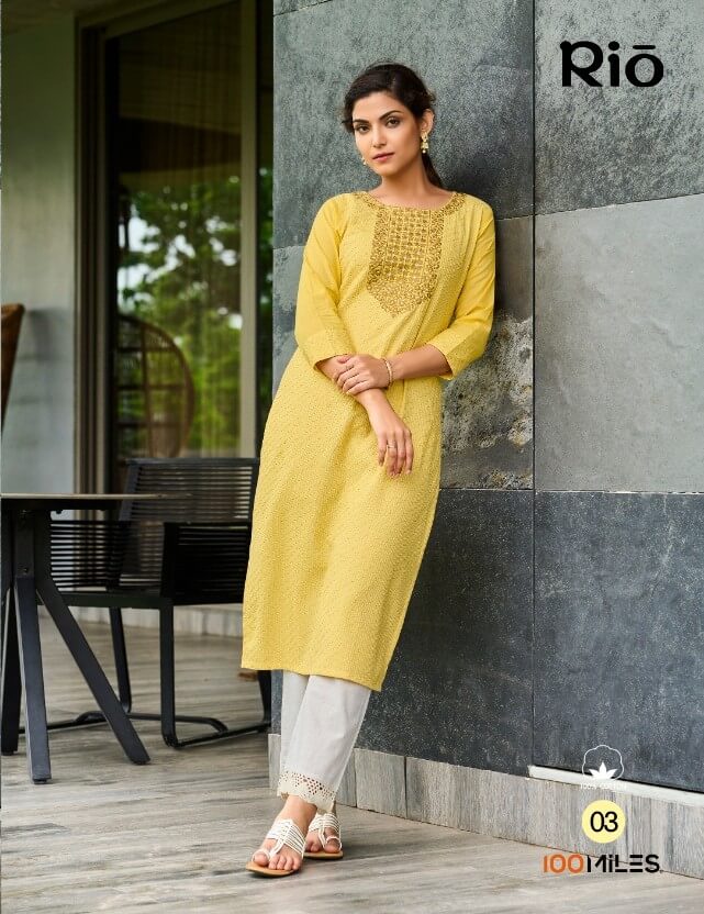 100Miles Rio Cotton Kurtis Wholesale Catalog, Buy 100Miles Cotton Kurtis Catalog Rio in Wholesale Price