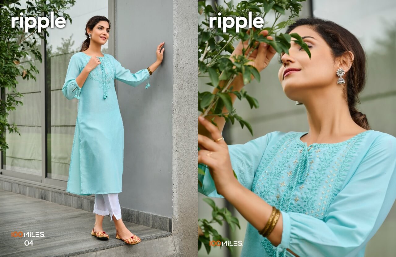 100Miles Ripple Straight Cut Kurtis Catalog, Buy 100Miles Ripple Straight cut Kurtis Full Catalog at Wholesale Price Online