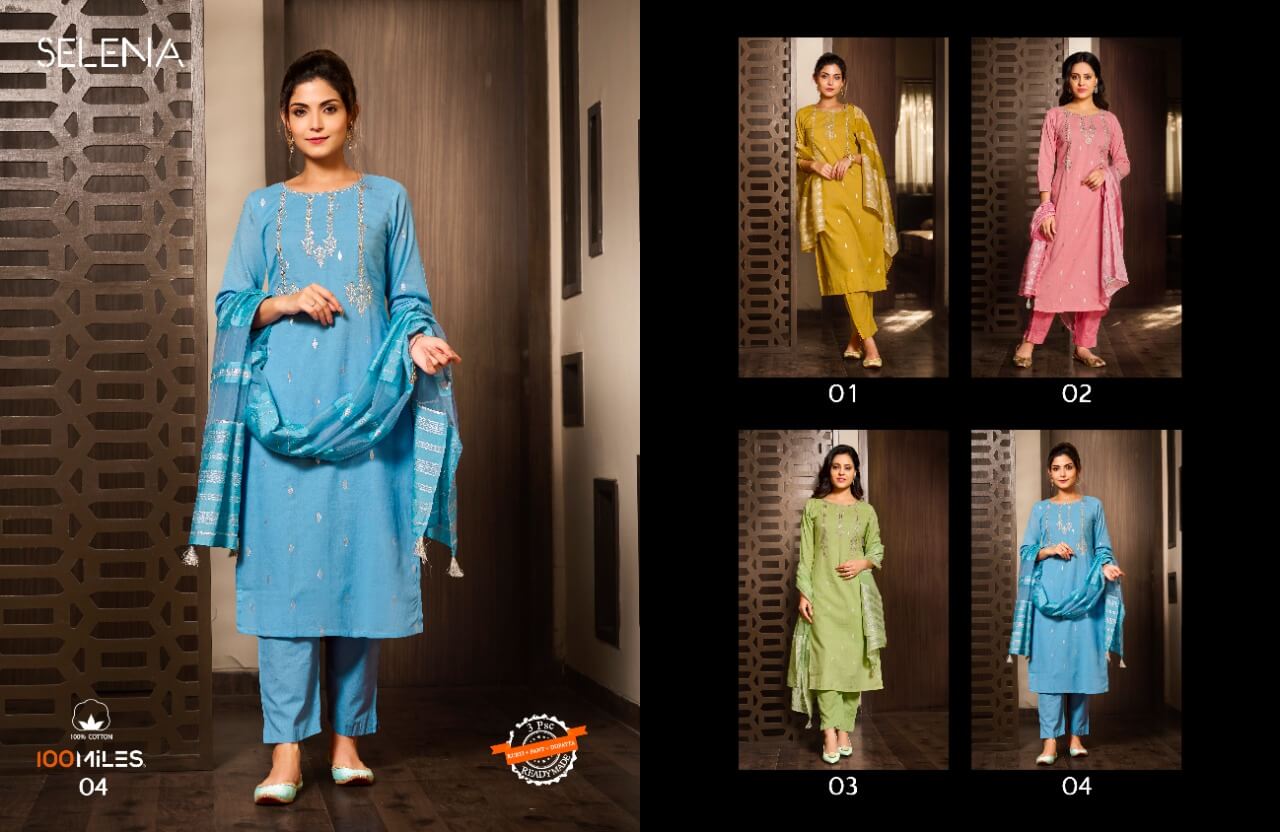 100Miles Selena Readymade Salwar Suits Wholesale Catalog