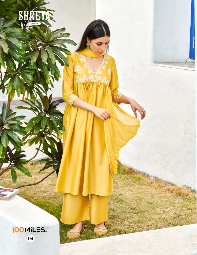 100Miles Shreya Aliya Cut Kurti Pant Dupatta Set Catalog, Buy 100Miles Shreya Aliya Cut Kurti Pant Dupatta Set Full Catalog in Wholesale Price Online From Aarvee Creation