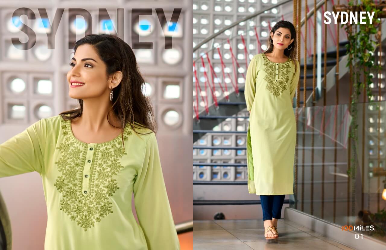 100Miles Sydney Georgette Kurtis Wholessale Catalog, Buy 100Miles Sydney Georgette Chikankari Work Kurtis Full Catalog in Wholesale Price Online