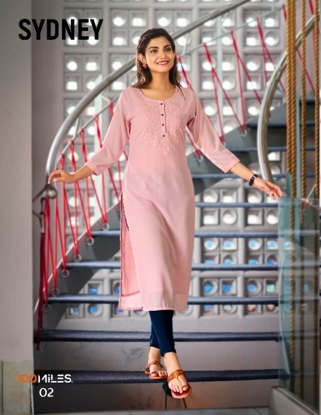 100Miles Sydney Georgette Kurtis Wholessale Catalog, Buy 100Miles Sydney Georgette Chikankari Work Kurtis Full Catalog in Wholesale Price Online