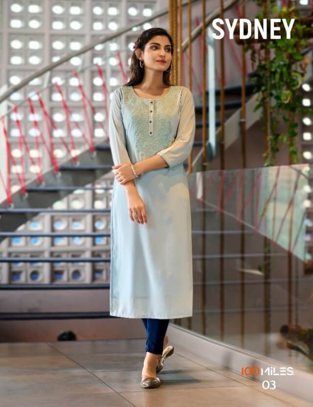 100Miles Sydney Georgette Kurtis Wholessale Catalog, Buy 100Miles Sydney Georgette Chikankari Work Kurtis Full Catalog in Wholesale Price Online