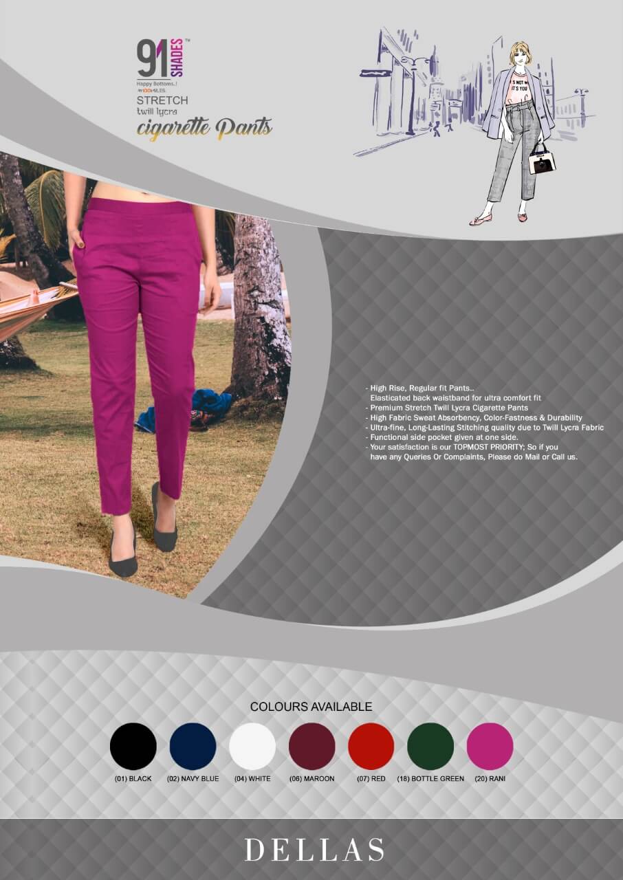 91Shades Dellas Cigeratte Pants Wholesale Catalog, Buy 91Shades Dellas Cigeratte Pants in Wholesale rate Online