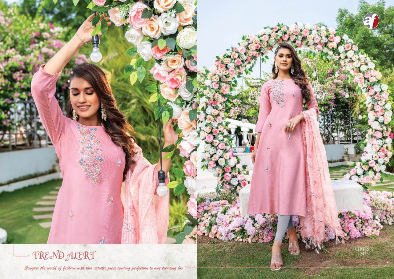 AF Celebrity Vol 8 A Line Kurti With Dupatta Wholesale Catalog. Purchase Full Catalog of A Line Kurti With Dupatta In Wholesale Price Online