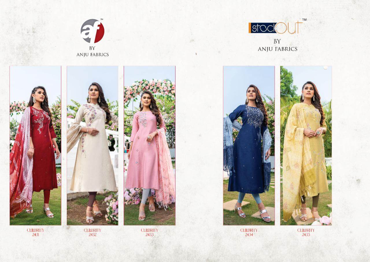 AF Celebrity Vol 8 A Line Kurti With Dupatta Wholesale Catalog. Purchase Full Catalog of A Line Kurti With Dupatta In Wholesale Price Online