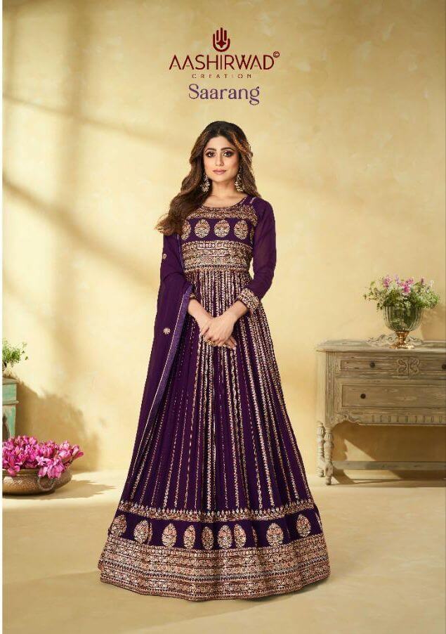 Aashirwad Saarang Designer Gowns Wholesale Catalog. Purchase Full Catalog of Designer Gowns In Wholesale Price Online