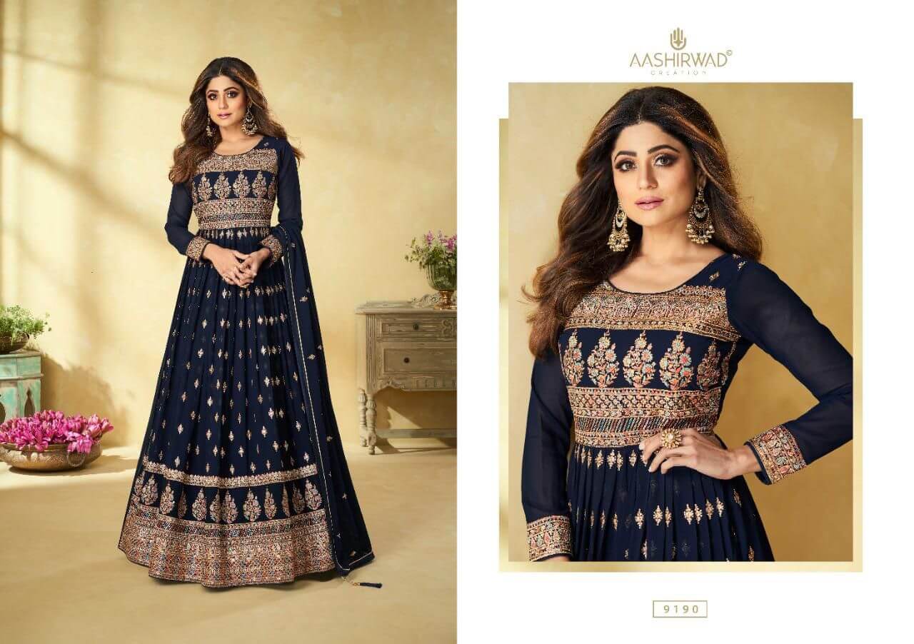 Aashirwad Saarang Designer Gowns Wholesale Catalog. Purchase Full Catalog of Designer Gowns In Wholesale Price Online