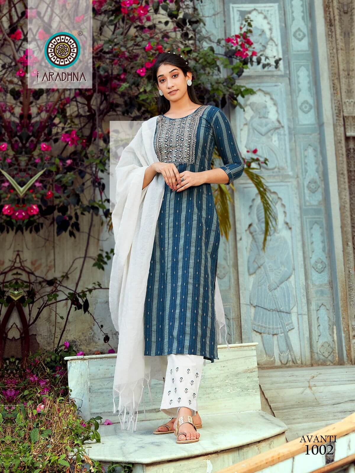 Aradhna Avanti Vol 1 Kurti Pant Dupatta Set Wholesale Catalog. Purchase Full Catalog of Kurti Pant Dupatta Set In Wholesale Price Online