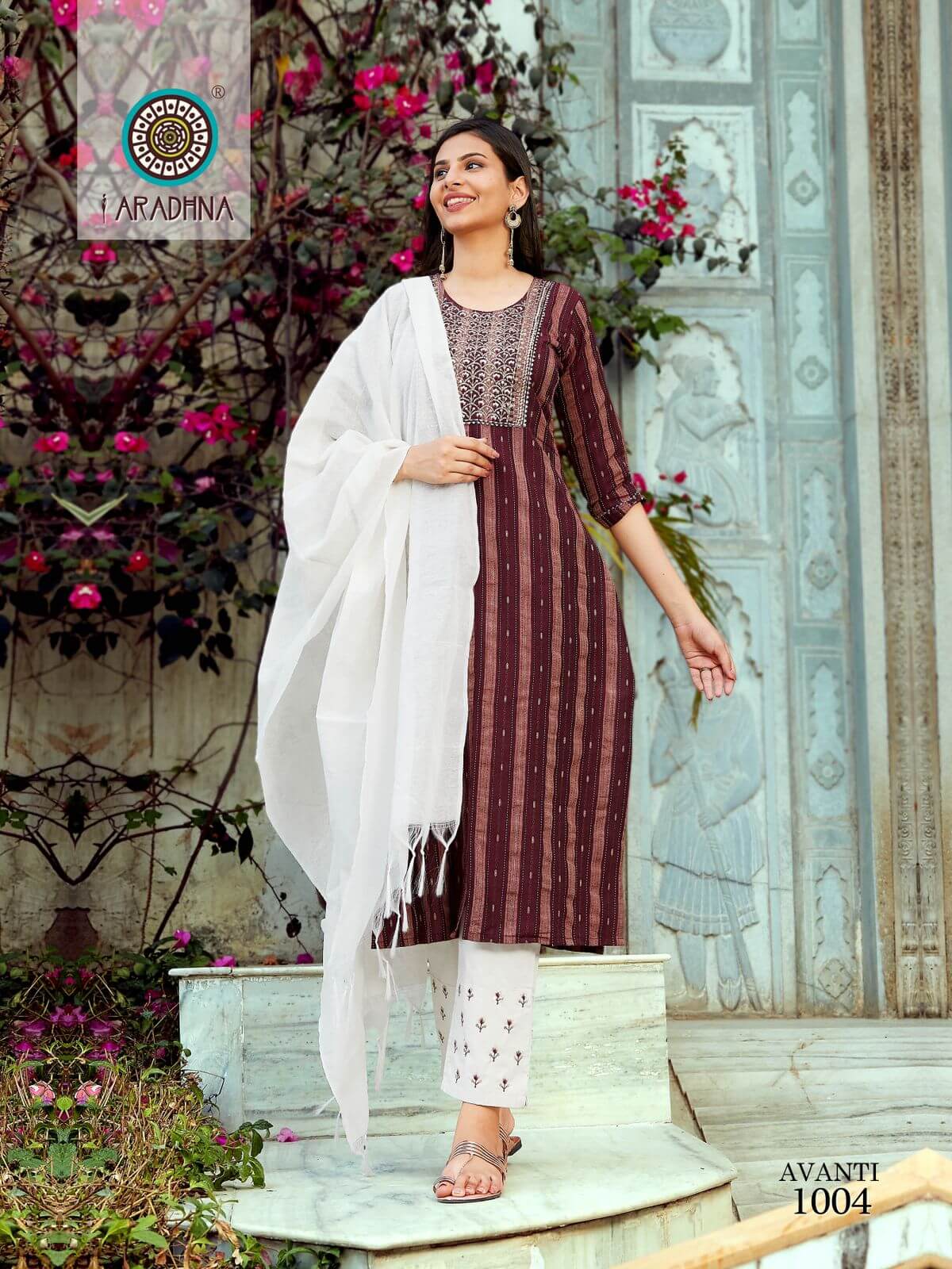 Aradhna Avanti Vol 1 Kurti Pant Dupatta Set Wholesale Catalog. Purchase Full Catalog of Kurti Pant Dupatta Set In Wholesale Price Online