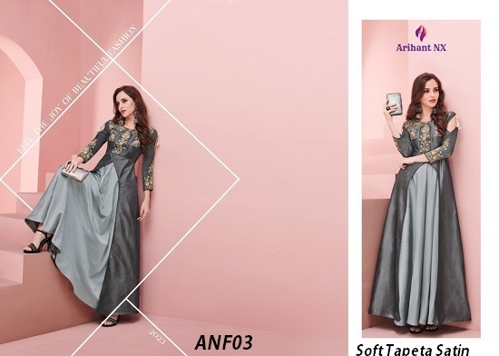 Arihant Nx Floret Vol 4 Soft Silk And Soft Tapeta Satin Partywear Kurtis With Inner Catalogue