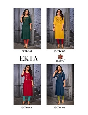 Baanvi Ekta Vol 1 Kurtis Wholesale Catalog, Buy Full Catalog of Baanvi Ekta Vol 1 Kurtis At Wholesale Price