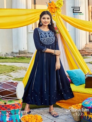 Blue Hills Attraction Vol 1 Rayon Long Kurtis Wholesale Catalog, Buy Full Catalog of Blue Hills Attraction Vol 1 Rayon Long Kurtis At Wholesale Price