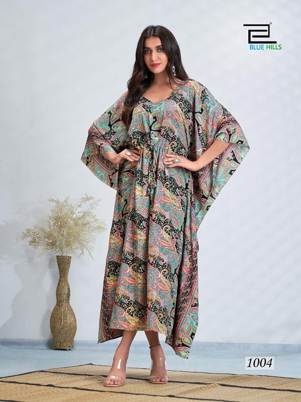 Blue Hills Fire Walk Kaftan Wholesale Catalog. Purchase Full Catalog Of Kaftan In Wholesale Price Online