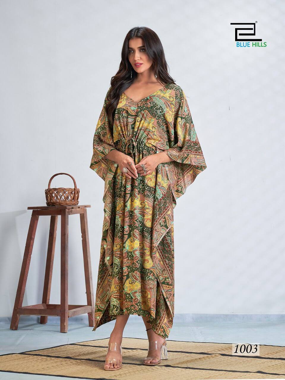 Blue Hills Fire Walk Kaftan Wholesale Catalog. Purchase Full Catalog Of Kaftan In Wholesale Price Online