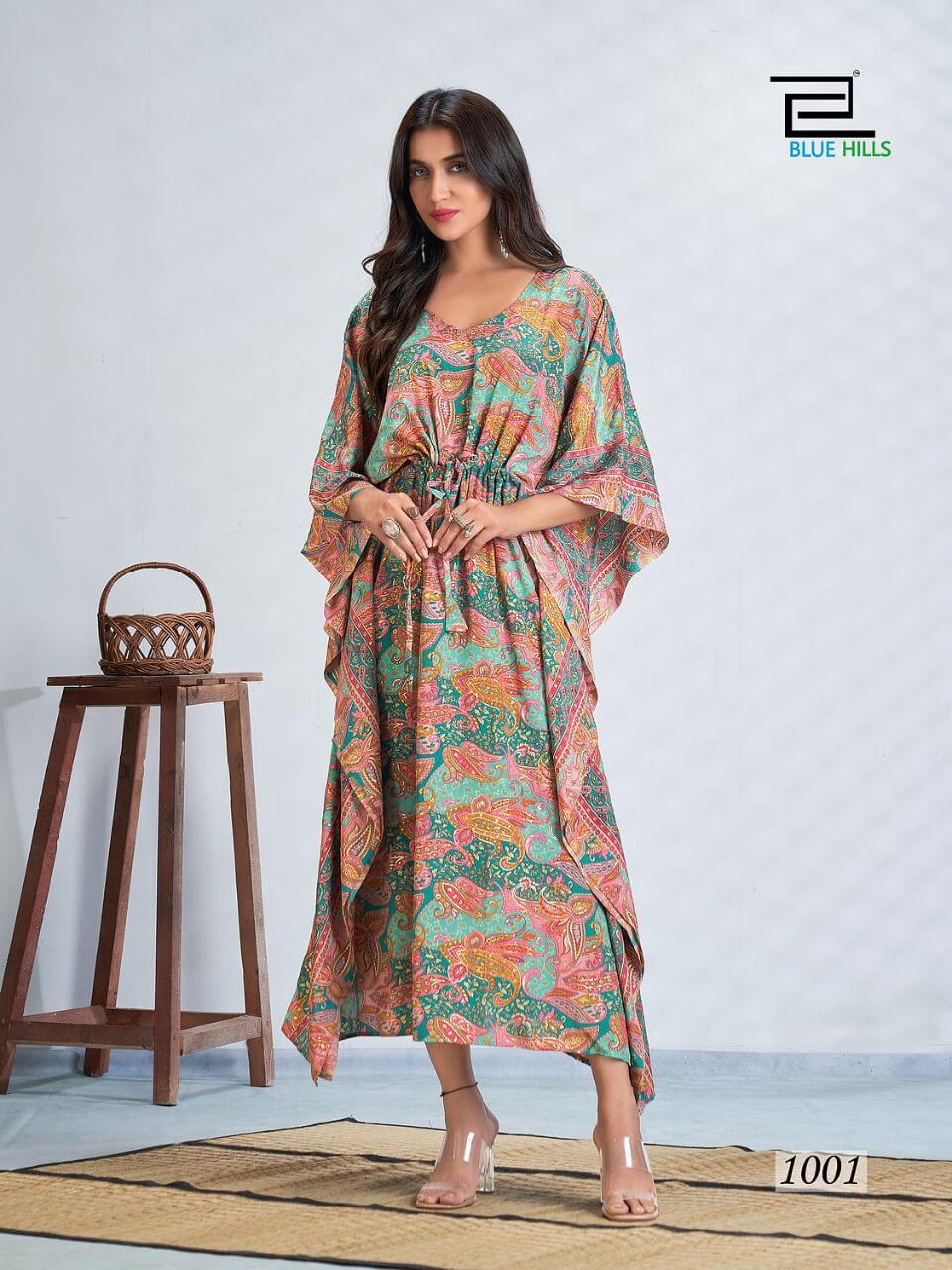 Blue Hills Fire Walk Kaftan Wholesale Catalog. Purchase Full Catalog Of Kaftan In Wholesale Price Online