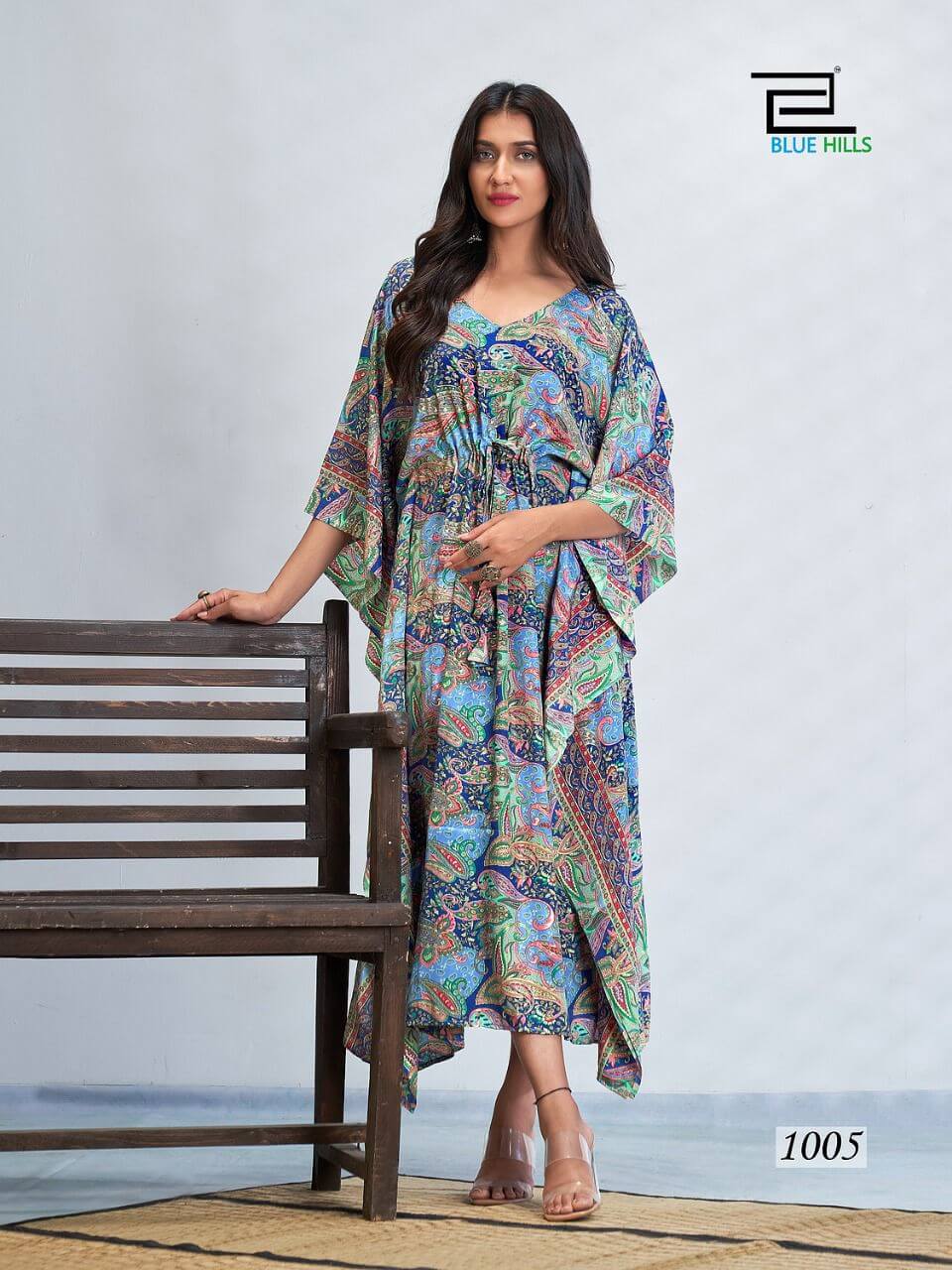 Blue Hills Fire Walk Kaftan Wholesale Catalog. Purchase Full Catalog Of Kaftan In Wholesale Price Online