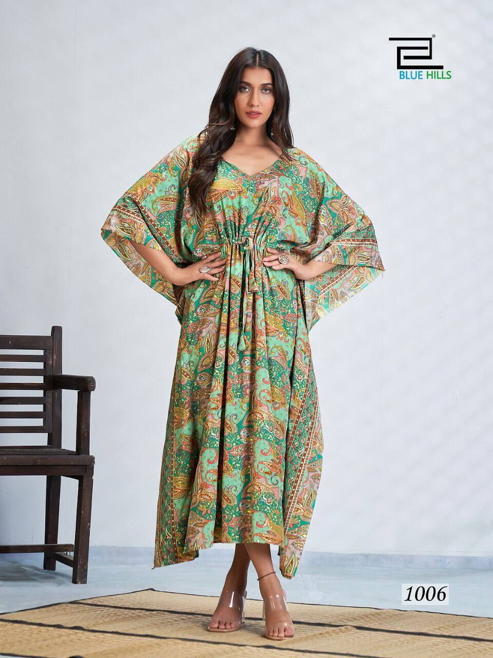 Blue Hills Fire Walk Kaftan Wholesale Catalog. Purchase Full Catalog Of Kaftan In Wholesale Price Online