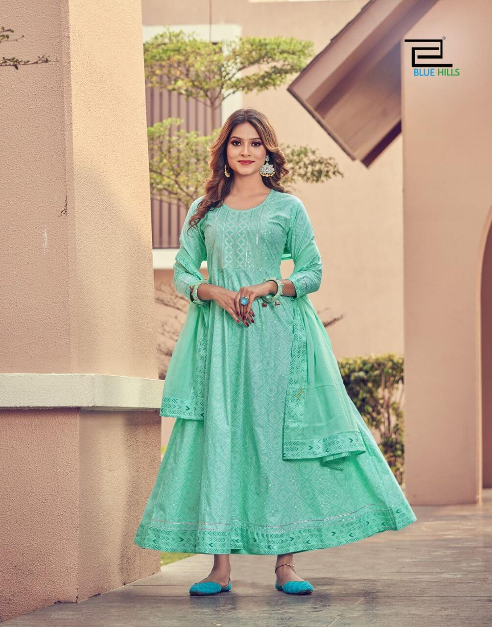 Blue Hills Shades Vol 1 Gown With Dupatta Catalog In Wholesale Price. Purchase Full Catalog of Blue Hills Shades Vol 1 In Wholesale Price Online