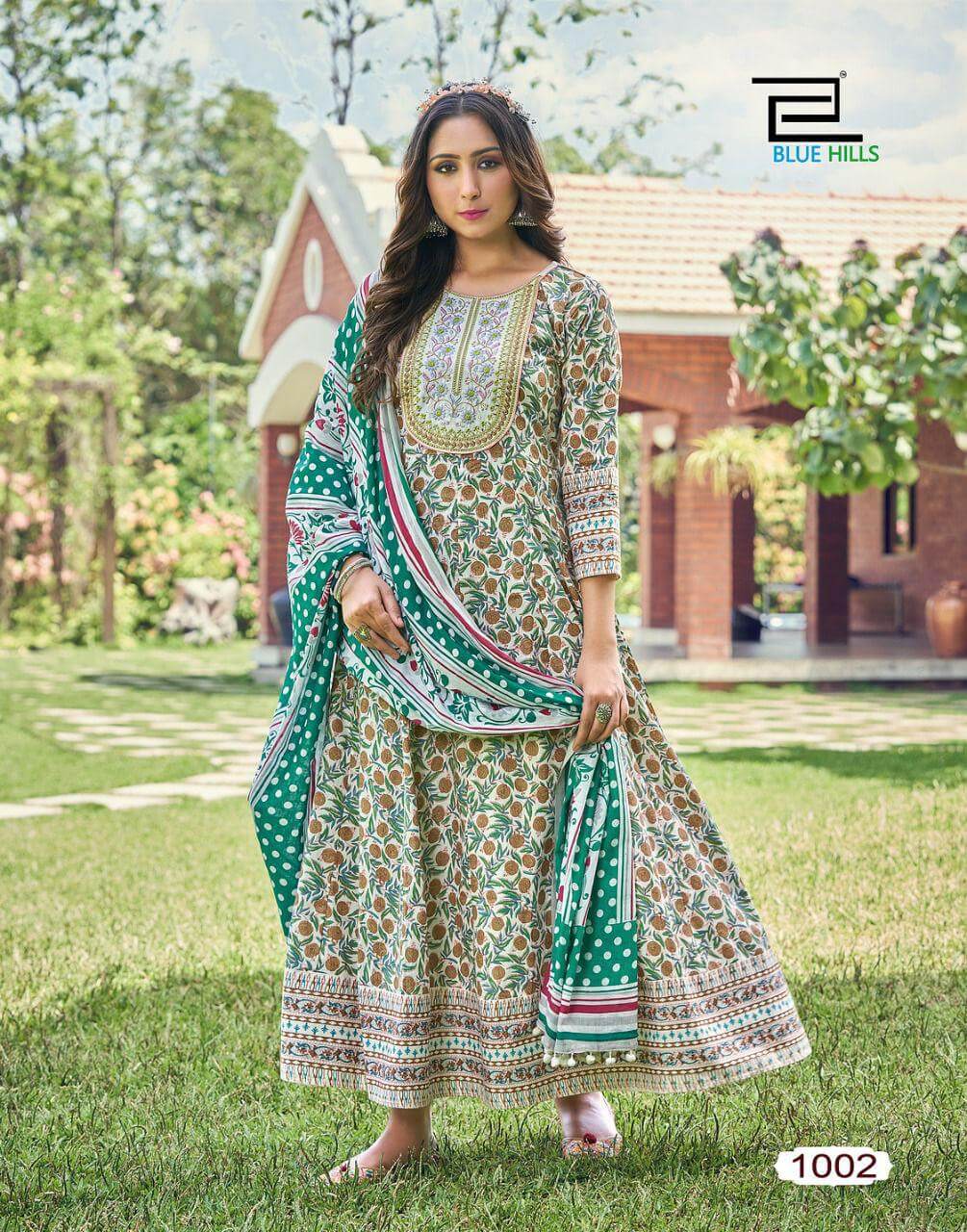 Blue Hills Spotlight Vol 1 Gown With Dupatta Wholesale Catalog. Purchase Full Catalog of Gown With Dupatta In Wholesale Price Online