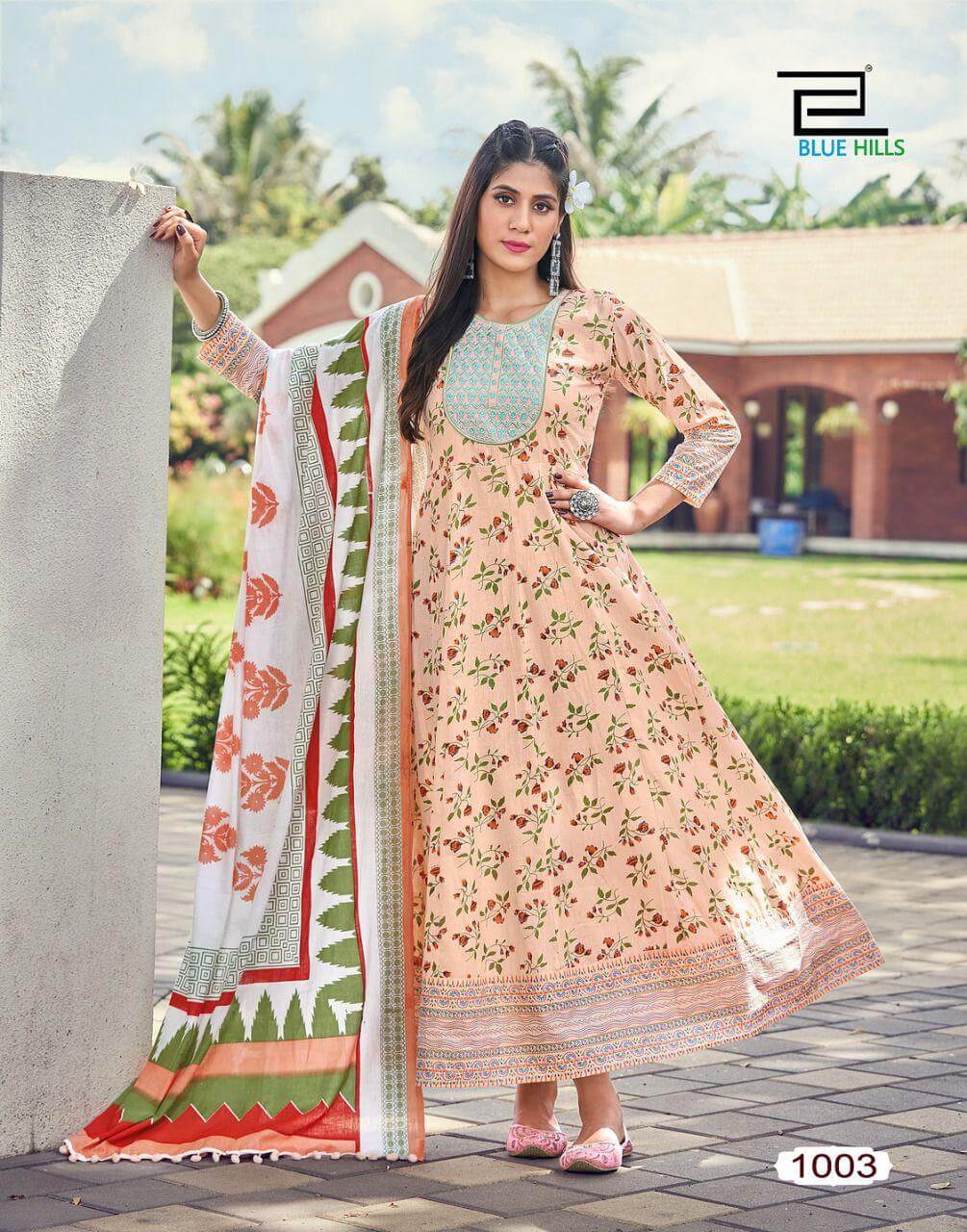 Blue Hills Spotlight Vol 1 Gown With Dupatta Wholesale Catalog. Purchase Full Catalog of Gown With Dupatta In Wholesale Price Online