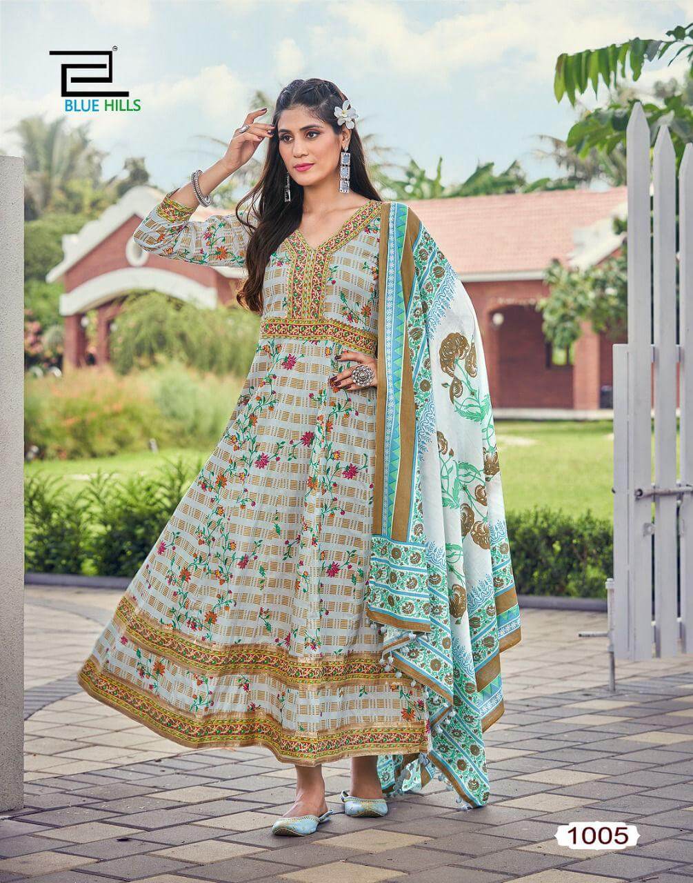 Blue Hills Spotlight Vol 1 Gown With Dupatta Wholesale Catalog. Purchase Full Catalog of Gown With Dupatta In Wholesale Price Online