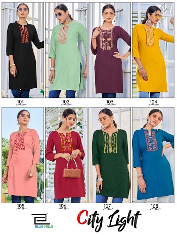 Blue Hills City Light Vo1 Short TOP Kurti Wholesale catalog,Buy Full Catalog of Blue Hills City Light Vol 1 In Wholesale Price 