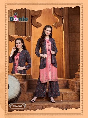 Bonie Mirror 3 Kurtis Plazzo With Seprate Jacket Wholesale Catalog, Buy Full Catalog of Bonie Mirror 3 Kurtis Plazzo With Seprate Jacket At Wholesale Price