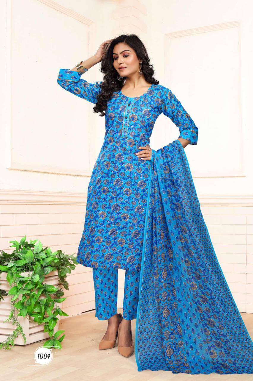 Cotton Crew Kurti Pant Dupatta Set Catalog In Wholesale Price. Purchase Full Catalog of Cotton Crew In Wholesale Price Online