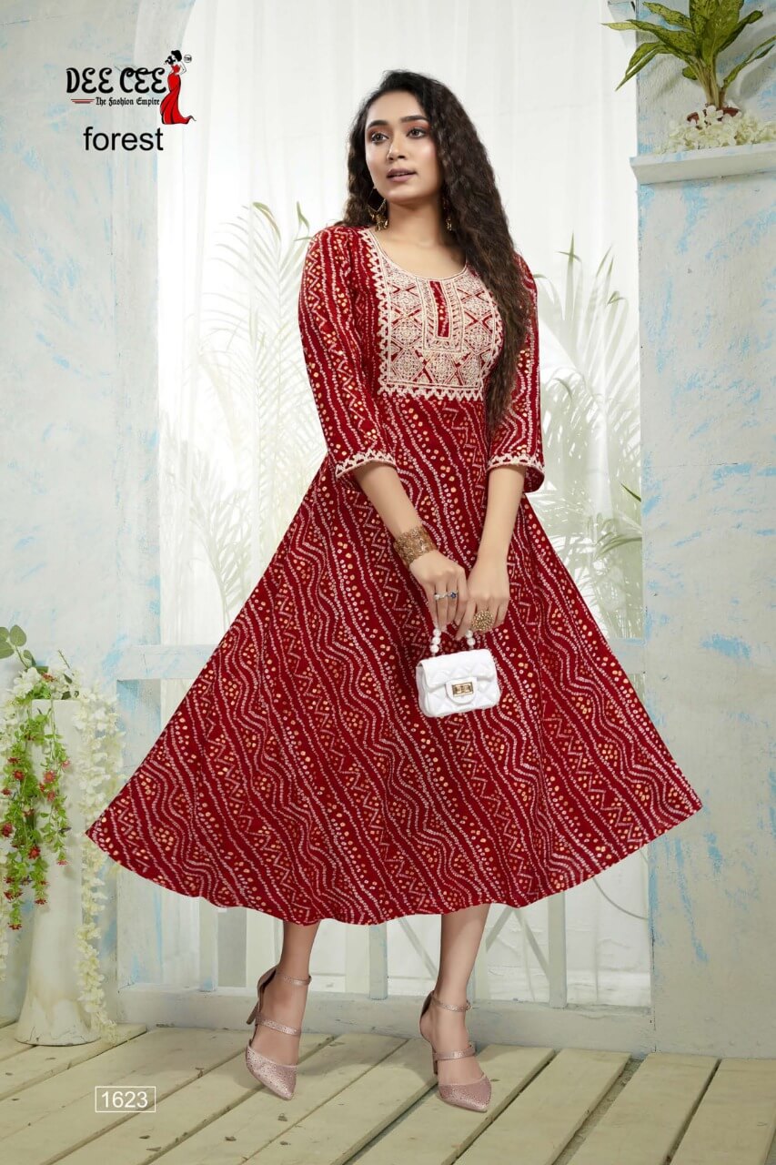 Dee Cee Forest Bandhni Gown Catalog In Wholesale Price. Purchase Full Catalog of Dee Cee Forest In Wholesale Price