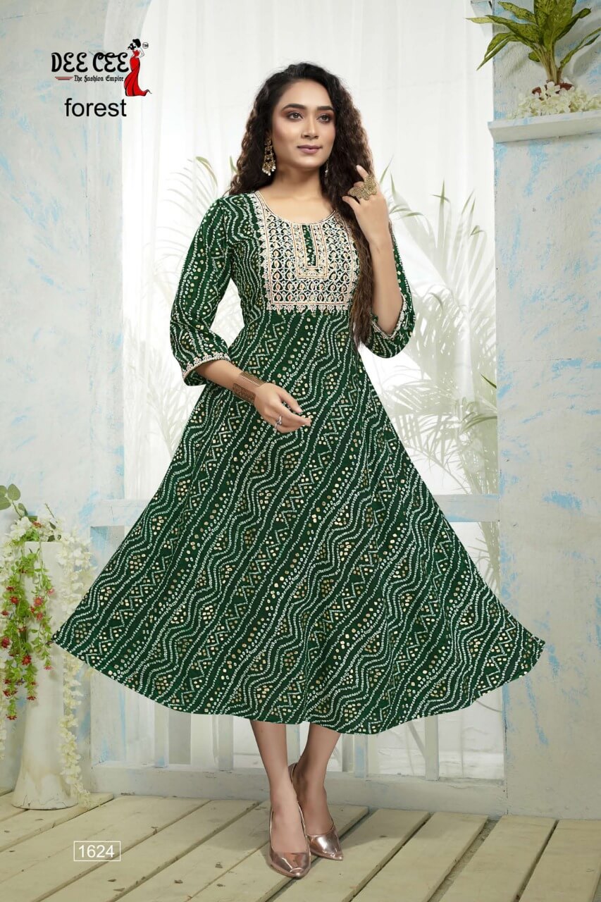 Dee Cee Forest Bandhni Gown Catalog In Wholesale Price. Purchase Full Catalog of Dee Cee Forest In Wholesale Price