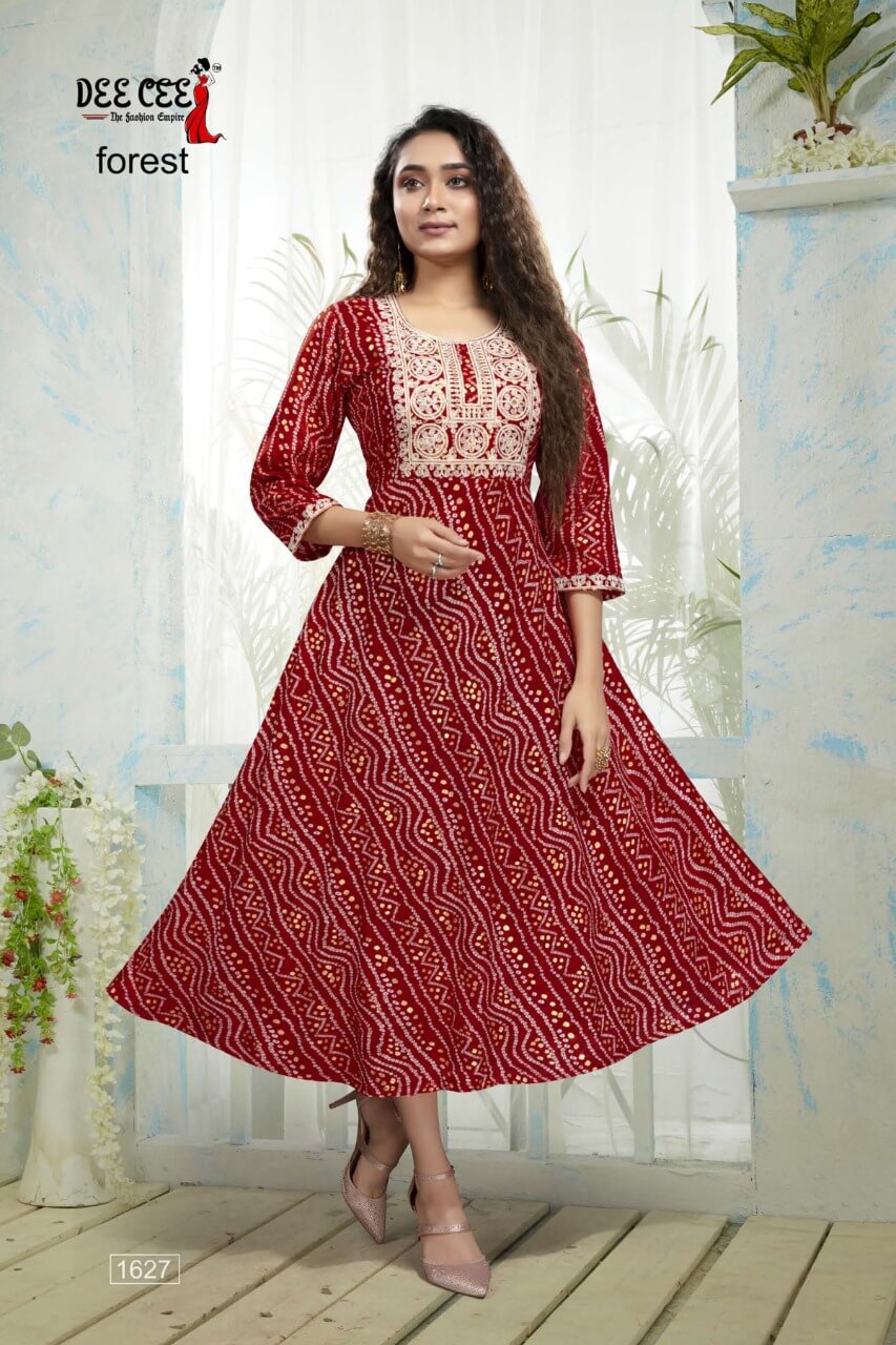 Dee Cee Forest Bandhni Gown Catalog In Wholesale Price. Purchase Full Catalog of Dee Cee Forest In Wholesale Price