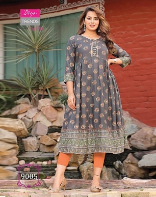 Diya Trends Ethnicity Vol 9 Kurti Gowns Wholesale Catalog, Buy Full Catalog of Diya Trends Ethnicity Vol 9 Kurti Gowns At Wholesale Price