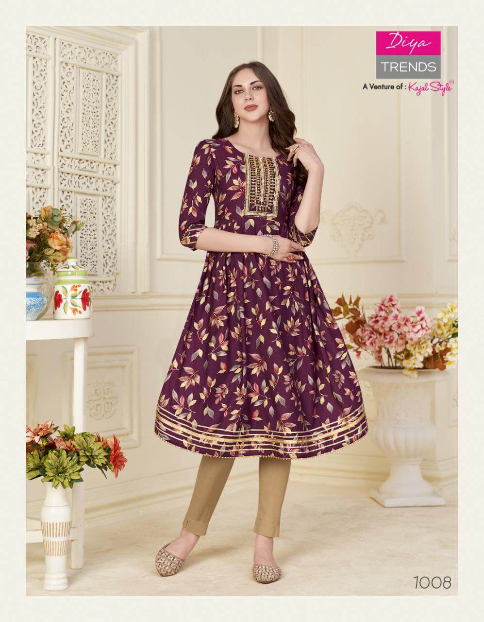 Diya Trends Samora Vol 1 Naira Cut Kurtis With Pant Wholesale Catalog. Purchase Full Catalog of Naira Cut Kurtis With Pant In Wholesale Price Online