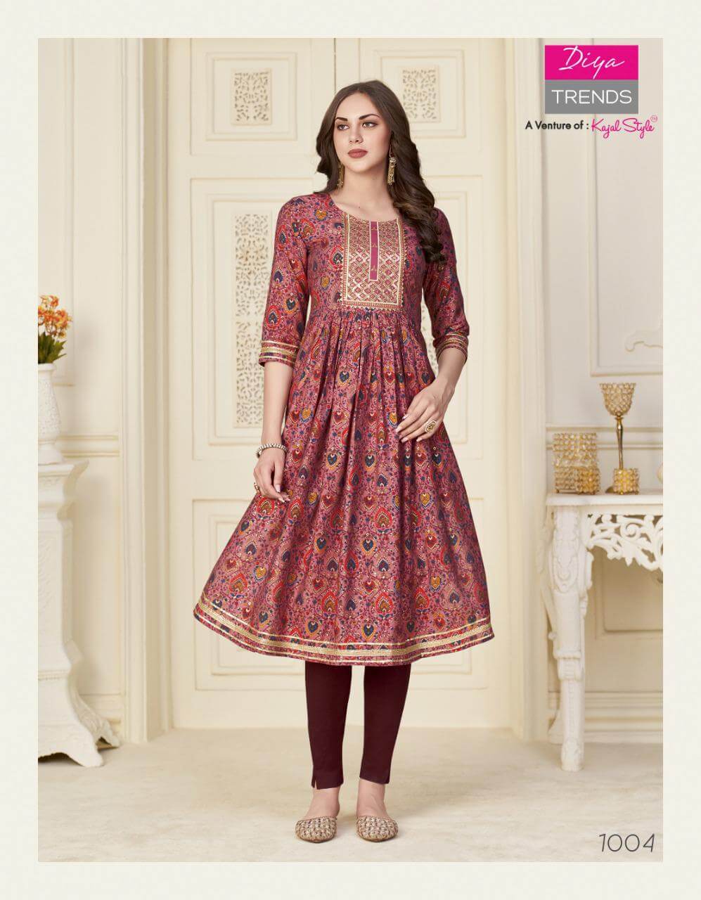 Diya Trends Samora Vol 1 Naira Cut Kurtis With Pant Wholesale Catalog. Purchase Full Catalog of Naira Cut Kurtis With Pant In Wholesale Price Online