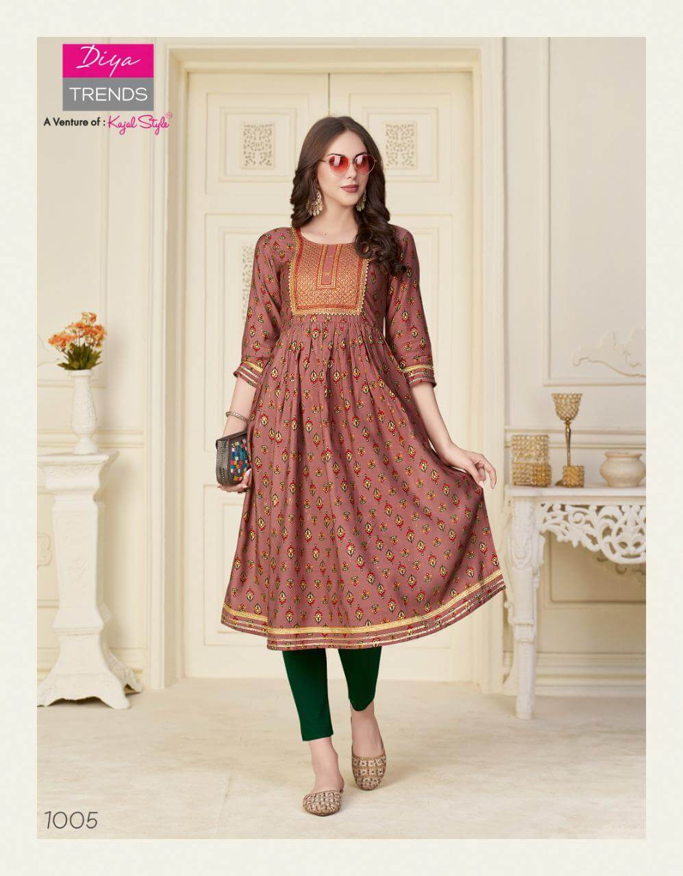 Diya Trends Samora Vol 1 Naira Cut Kurtis With Pant Wholesale Catalog. Purchase Full Catalog of Naira Cut Kurtis With Pant In Wholesale Price Online