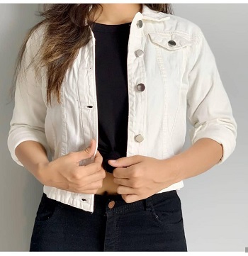Denim Jackets Wholesale Collection. Purchase Girls Denim Jackets in Bulk Rate Online. It Will Come In Free Size Which Can Fit to S and M Size