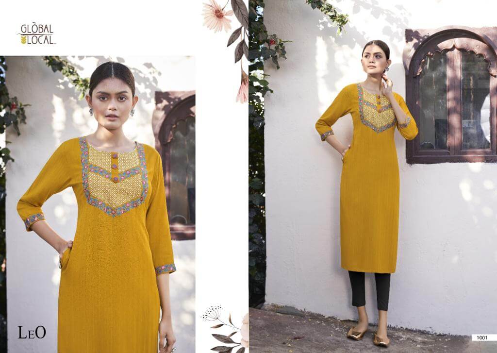 Global Local Leo Rayon Kurtis Wholesale Catalog, Buy Full Catalog of Global Local Leo Rayon Kurtis At Wholesale Price 