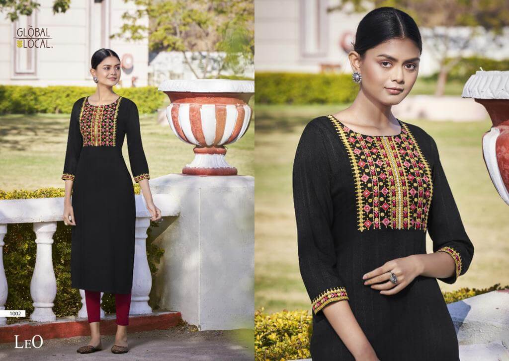 Global Local Leo Rayon Kurtis Wholesale Catalog, Buy Full Catalog of Global Local Leo Rayon Kurtis At Wholesale Price 