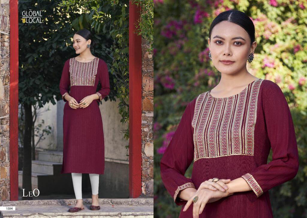 Global Local Leo Rayon Kurtis Wholesale Catalog, Buy Full Catalog of Global Local Leo Rayon Kurtis At Wholesale Price 