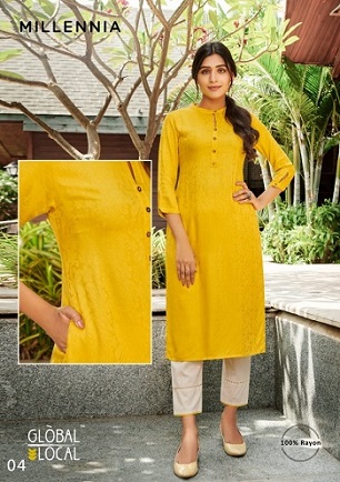 Global Local Millennia Kurtis Slant Pocket Wholesale Catalog, Buy Full Catalog of Global Local Millennia Kurtis Slant Pocket At Wholesale Price