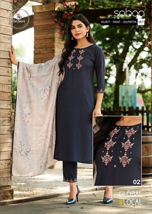 Global Local Sabaa Kurtis With Inner Bottom & Dupatta wholesale catalog, Buy Full catalog Of Global Local Sabaa Kurtis With Inner Bottom & Dupatta At wholesale Price