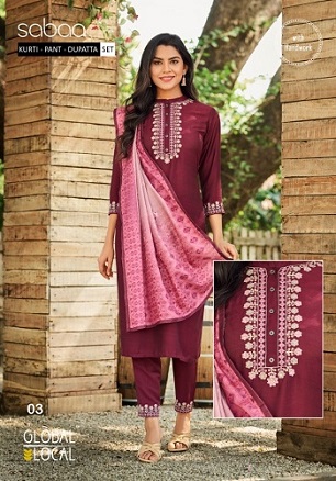 Global Local Sabaa Kurtis With Inner Bottom & Dupatta wholesale catalog, Buy Full catalog Of Global Local Sabaa Kurtis With Inner Bottom & Dupatta At wholesale Price