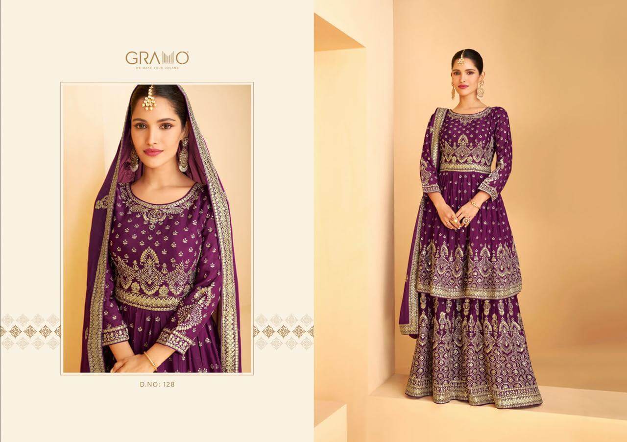 Gramo Navabi Vol 4 Party Wear Dress Materials Wholesale Catalog. Purchase Full Catalog of Party Wear Dress Materials In Wholesale Price Online