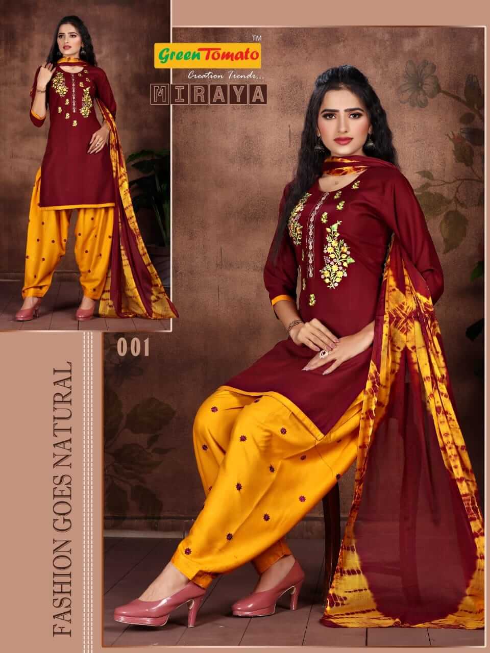 Green Tomato Miraya Kurti Patiyala Dupatta Set Wholesale Catalog. Purchase Full Catalog of Kurti Patiyala Dupatta Set In Wholesale Price Online