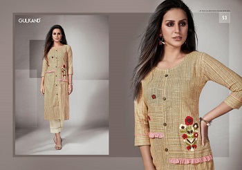 Gulkand Kalam Vol 2 South Handloom Cotton Hand Work Kurtis With South Cotton Pant Wholesale Catalogue