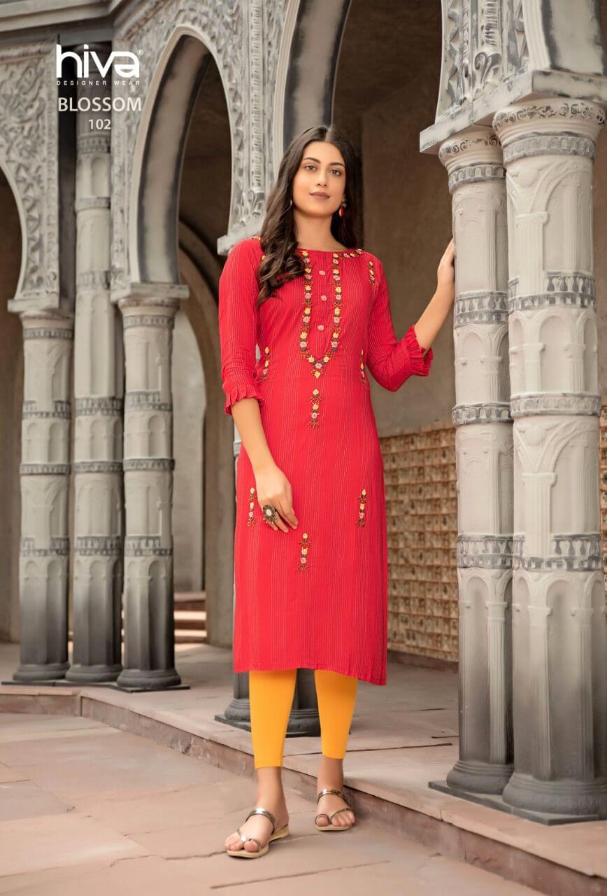 Hiva Blossom Rayon Kurtis Wholesale Catalog, Buy Full Catalog of Hiva Blossom Rayon Kurtis At Wholesale Price