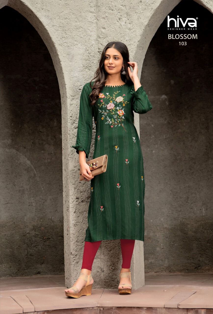 Hiva Blossom Rayon Kurtis Wholesale Catalog, Buy Full Catalog of Hiva Blossom Rayon Kurtis At Wholesale Price